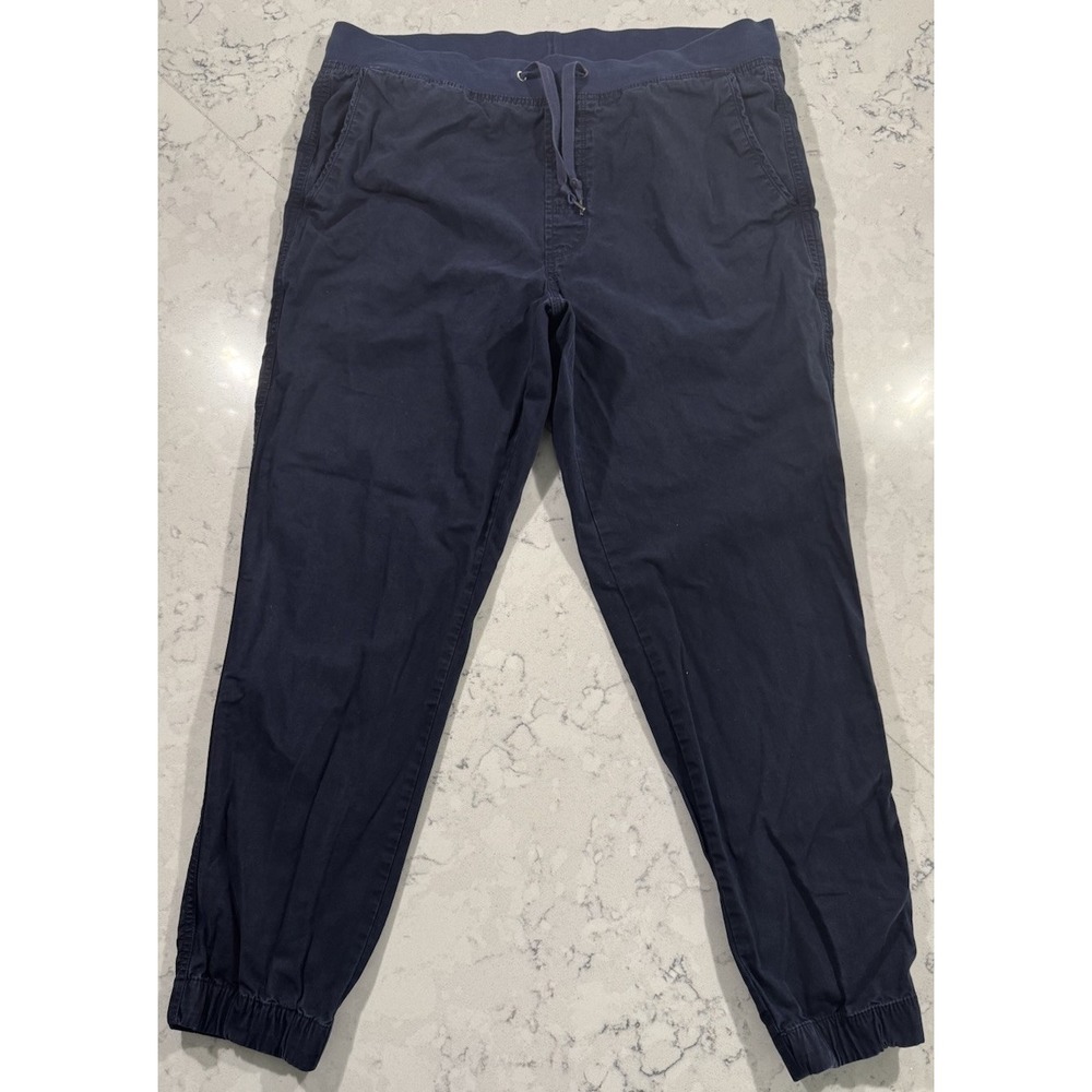 GAP Jogger Pants Mens Large Navy Blue Elastic Waist Drawstring Casual Lounge